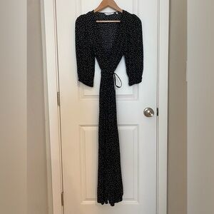 Polka dot wrap dress
